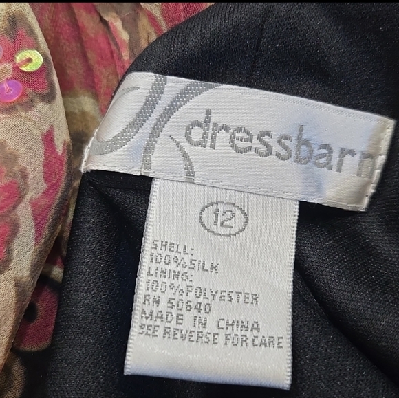 Dressbarn Y2K Fairy Silk Paisley Midi Dress Size 12 Sequin Asymetric Whimsigoth - Picture 6 of 12